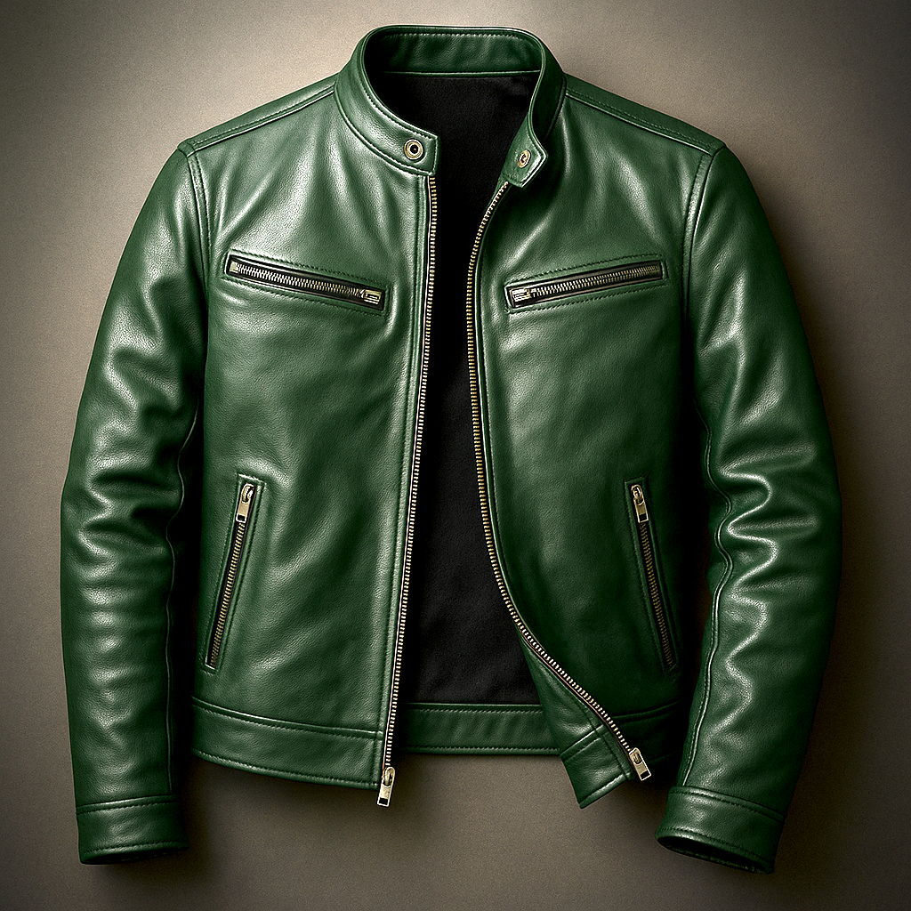 Chaqueta Vintage de Piel Recio - Verde