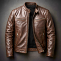 Chaqueta Vintage de Piel Recio - Marrón