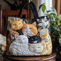 Bolso Artesanal Acolchado - Gatitos Dormidos