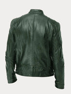 Chaqueta de Cuero Scott - Verde Militar