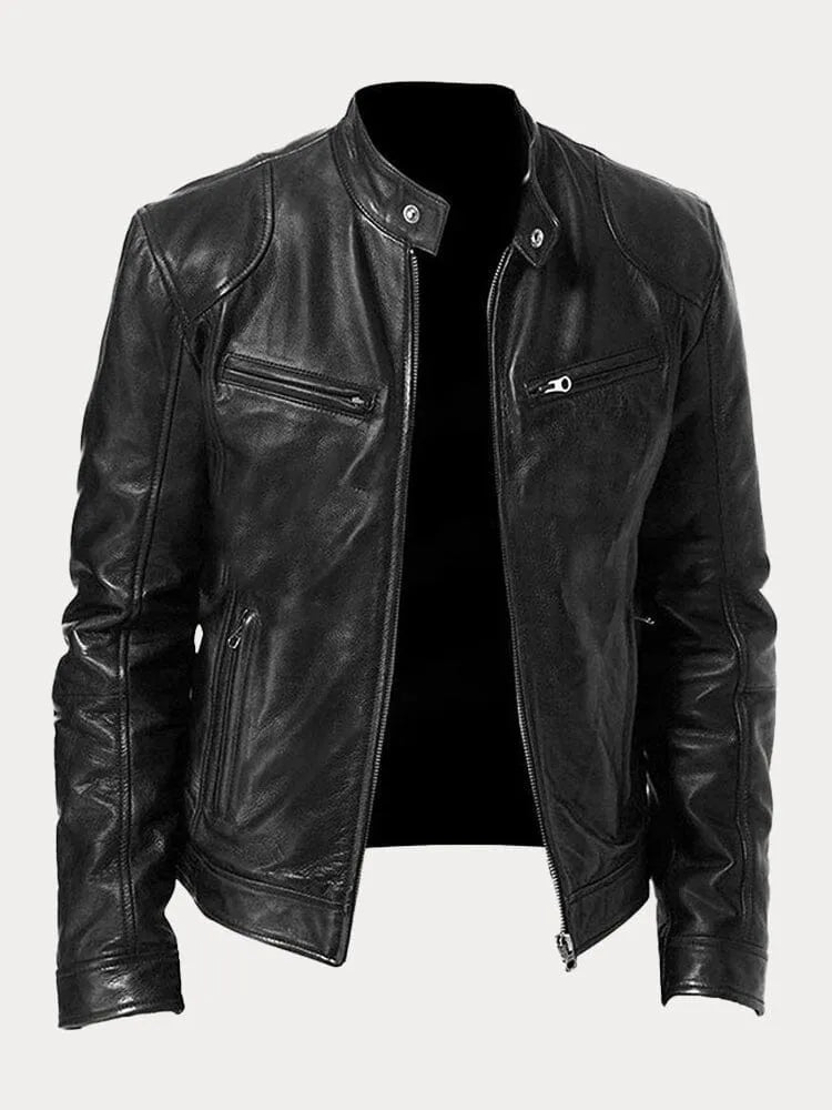 Chaqueta de Cuero Scott - Negro