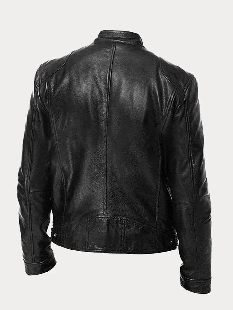Chaqueta de Cuero Scott - Negro