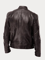 Chaqueta de Cuero Scott - Marrón Oscuro