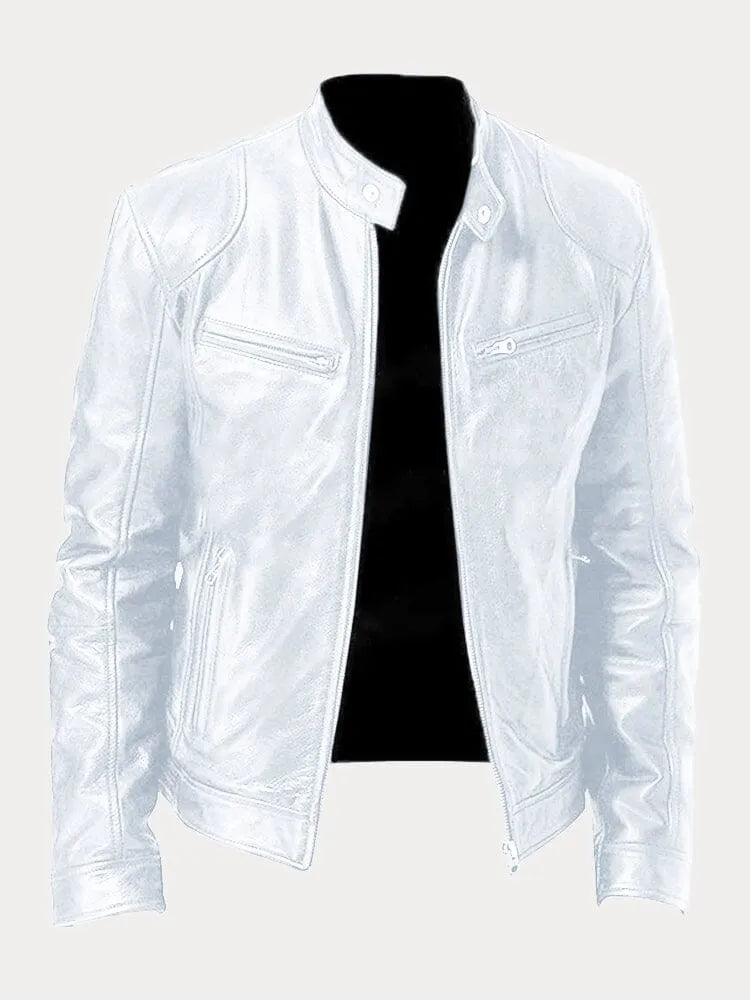 Chaqueta de Cuero Scott - Blanco