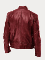 Chaqueta de Cuero Scott - Marrón Rojizo