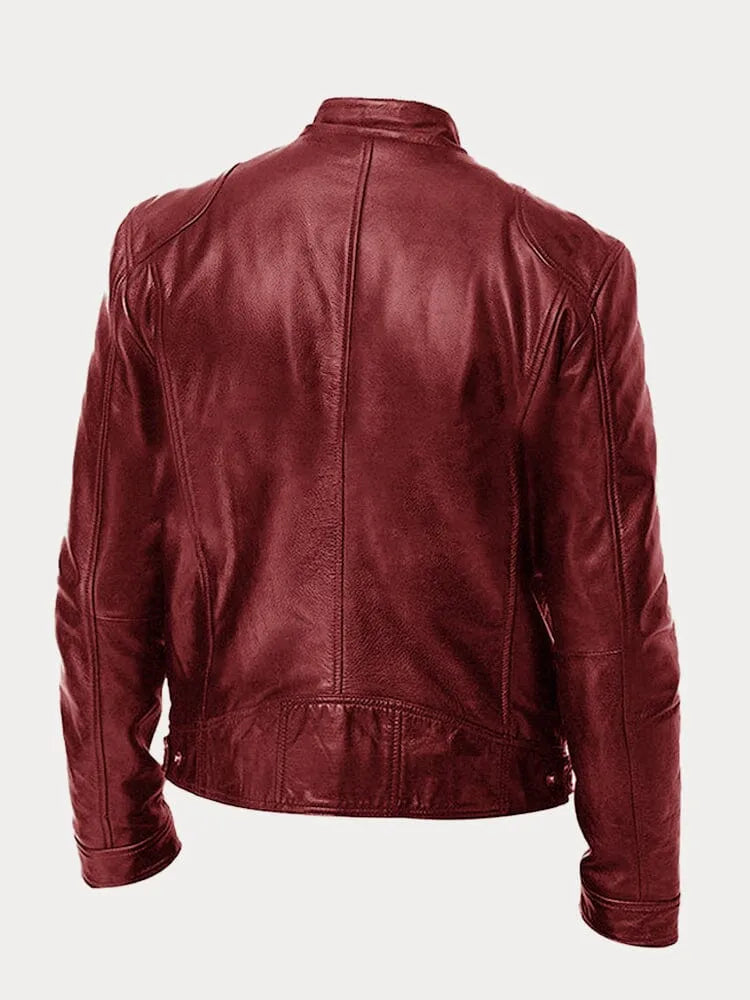 Chaqueta de Cuero Scott - Marrón Rojizo