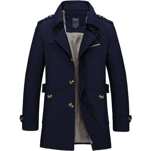 Gabardina de Algodón Bruno - Azul Marino