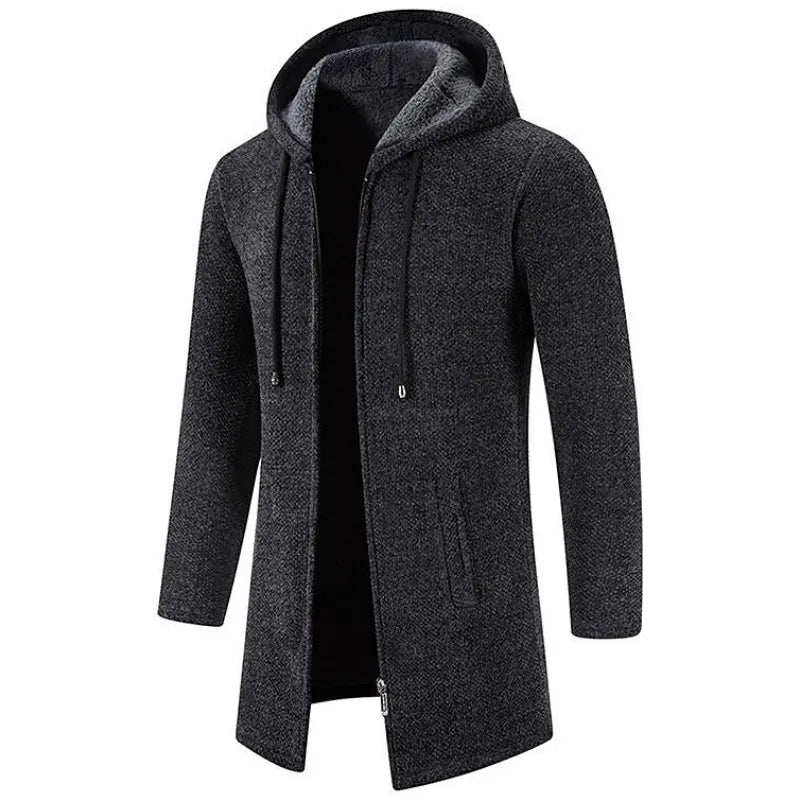 Abrigo Largo con Capucha Elías - Gris Oscuro