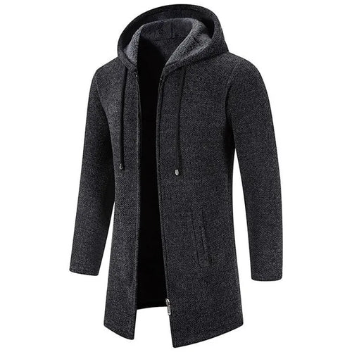 Abrigo Largo con Capucha Elías - Gris Oscuro