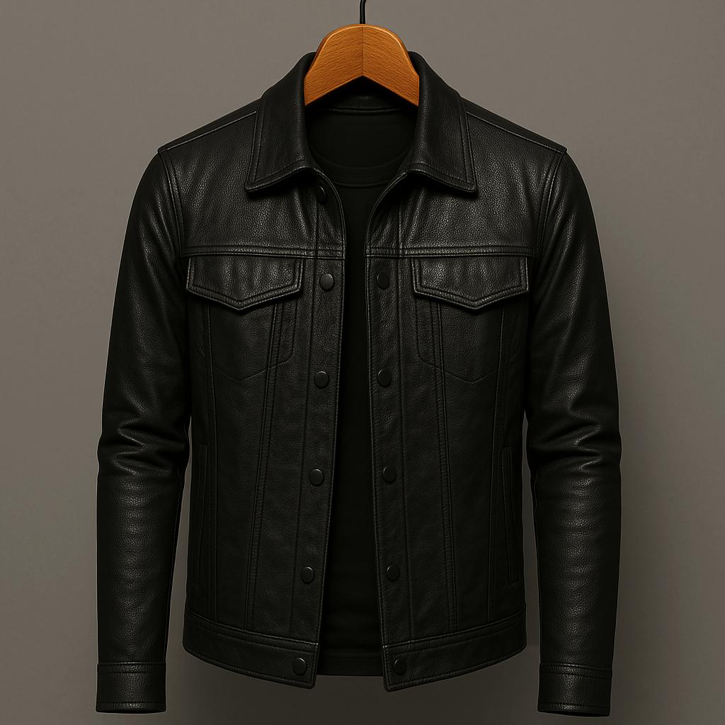 Chaqueta de Cuero Camden - Negro