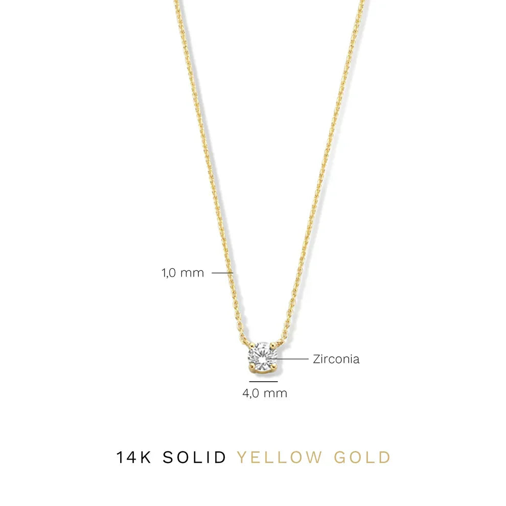 Collar con piedra moissanite Cléa | Oro