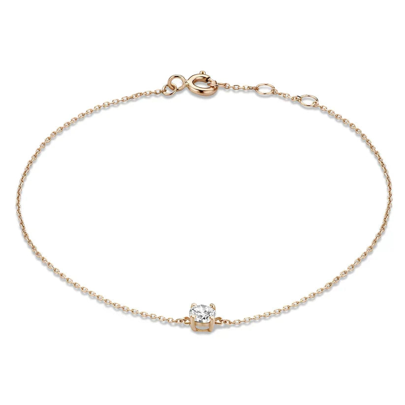 Pulsera con piedra moissanite Cléa | Oro